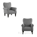 Chaises de salon en tissu gris